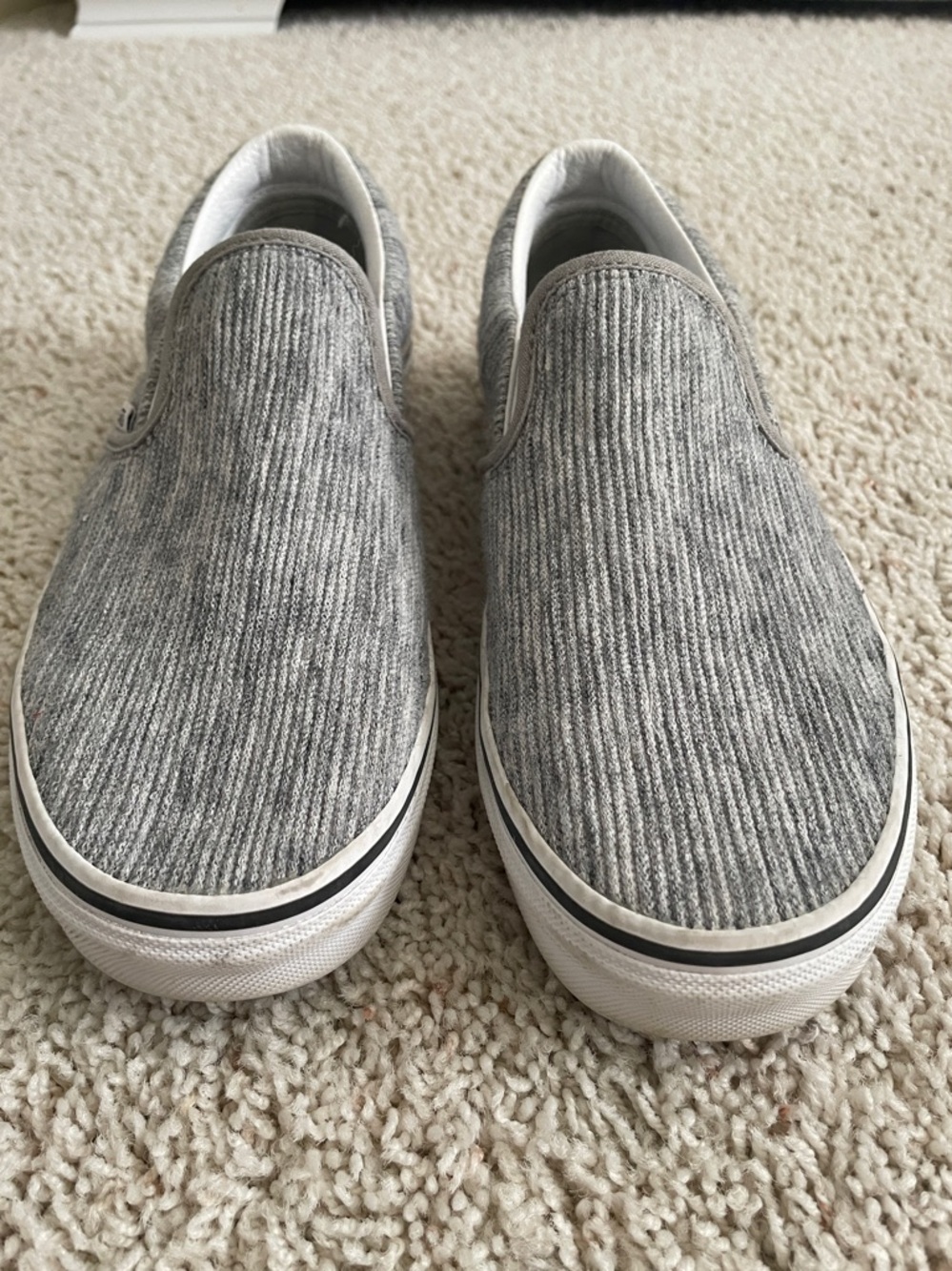 Vans Slip-On Corduroy Loafers in Gray and White - Picture 3 of 10